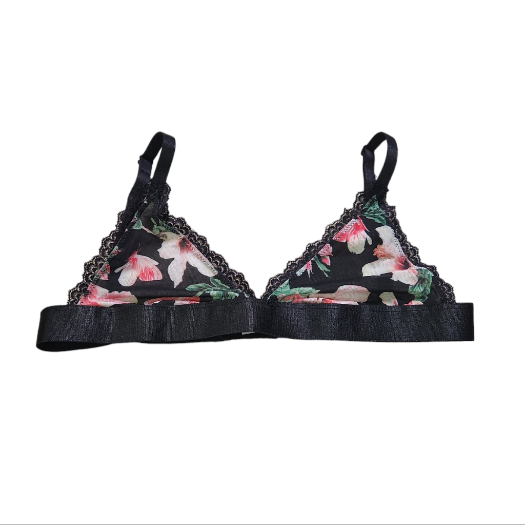 Fantasy Lingerie Black Floral Bralette Size SM